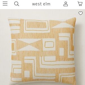 West Elm - Embroidered Blank Shapes Pillow Cover, 20"x20", Dark Horseradish